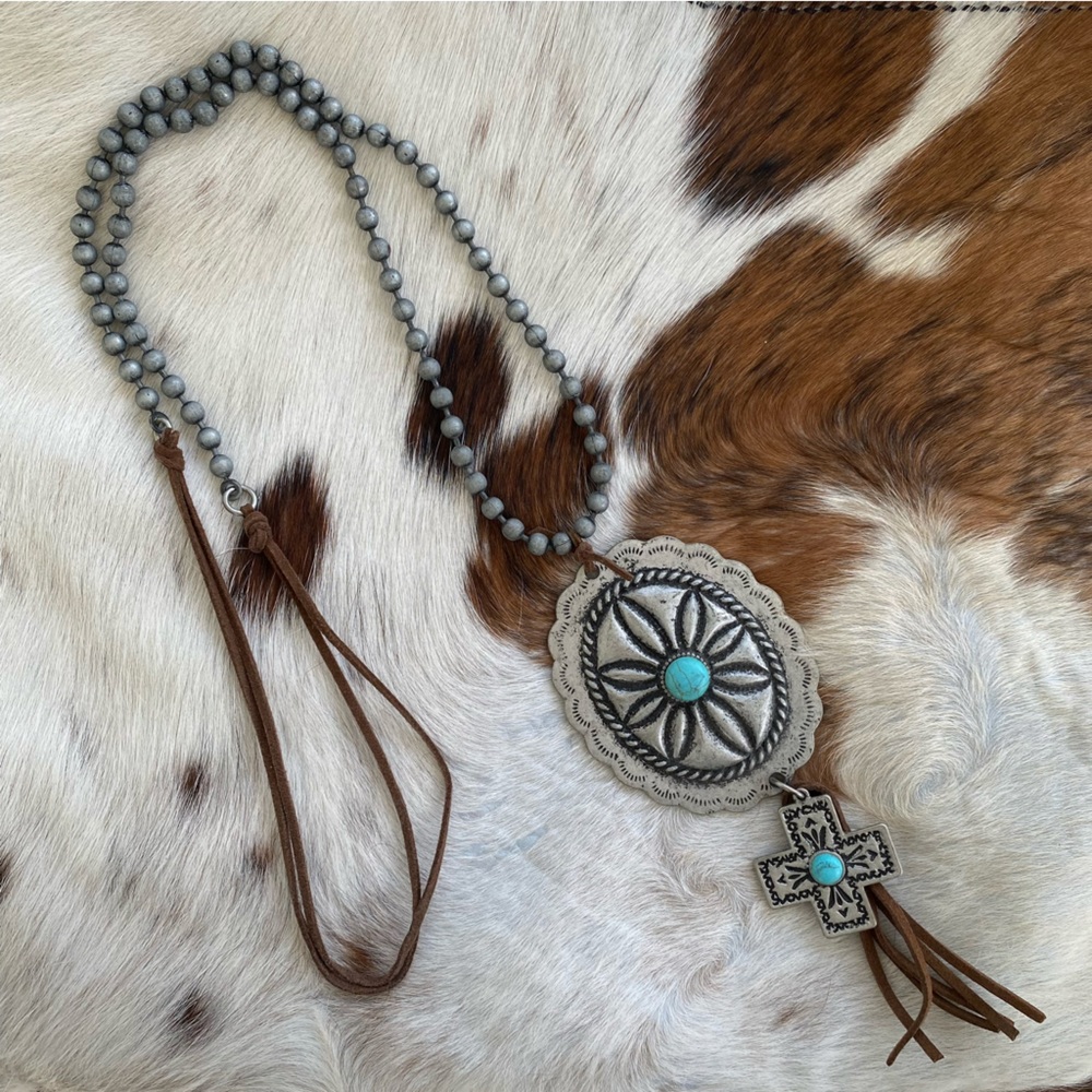 Western Silver Turquoise Necklace